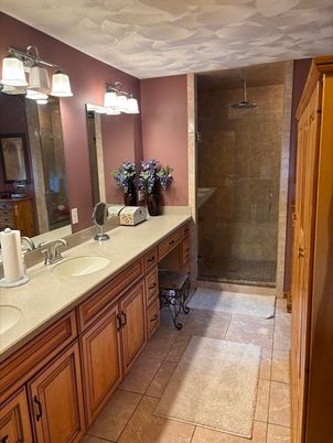 Bathroom, Dual Sink Vanities, Glass Shower, Interior