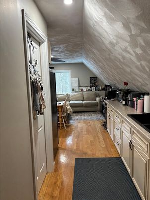 Interior, Kitchen, Living room, Recessed Lighting, Wood Texture Flooring