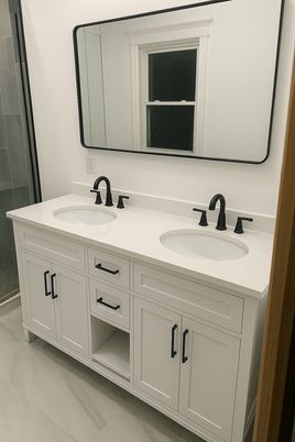 Bathroom, Dual Sink Vanities, Interior, Marble