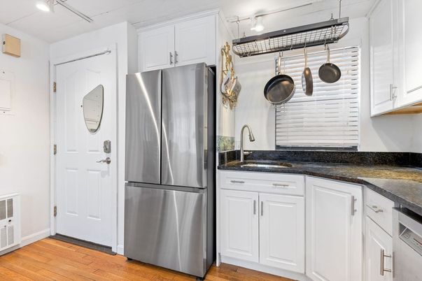 Interior, Kitchen, Stainless Steel Appliances, Wood Texture Flooring