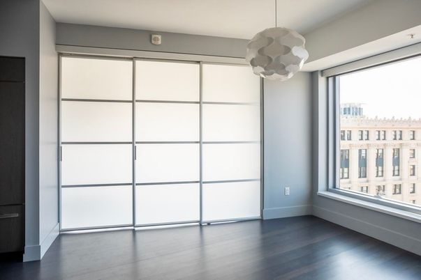 Empty room, Interior, Pendant Lights, Wood Texture Flooring