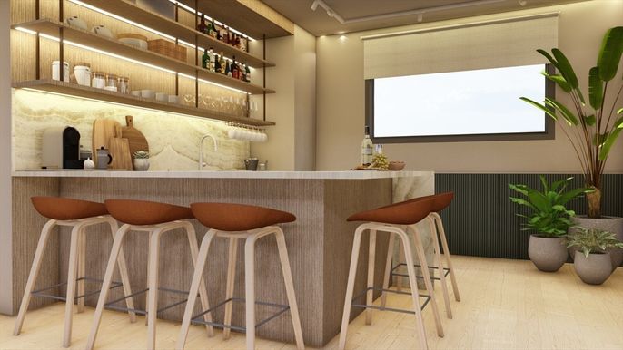 Interior, Recessed Lighting, Wood Texture Flooring