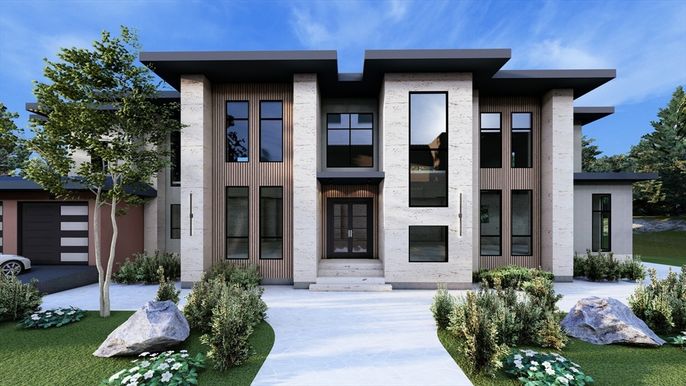 Exterior, Facade, Modern