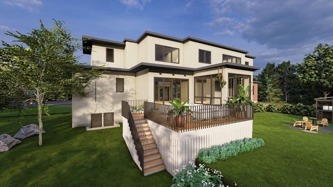 Backyard, Exterior, Facade, Modern