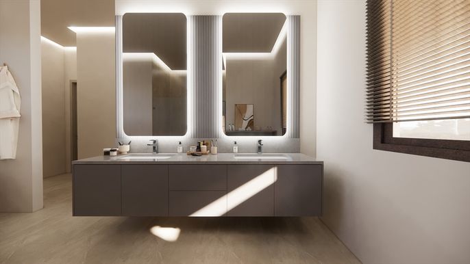 Bathroom, Dual Sink Vanities, Interior