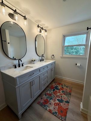Bathroom, Dual Sink Vanities, Interior, Wood Texture Flooring