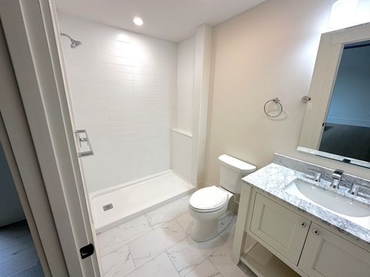 Bathroom, Interior, Marble, Recessed Lighting