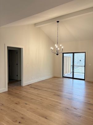 Chandelier, Empty room, Interior, Wood Texture Flooring