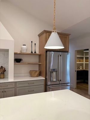 Interior, Kitchen, Pendant Lights, Stainless Steel Appliances, Wood Texture Flooring