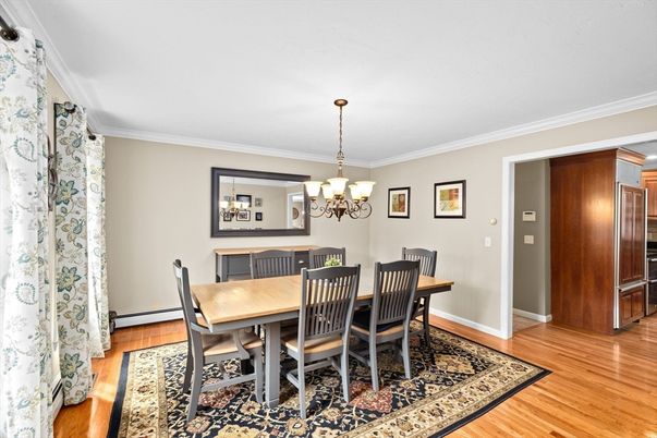 Chandelier, Dining room, Interior, Wood Texture Flooring