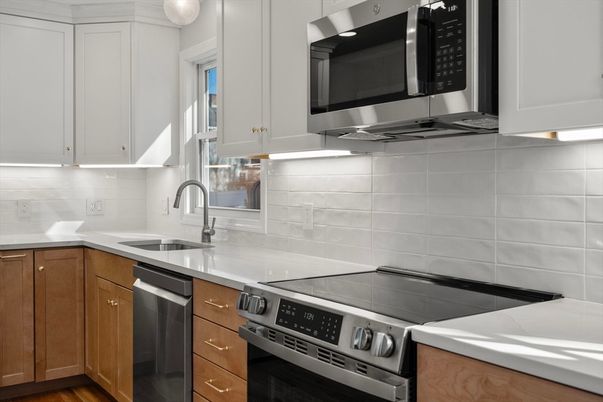 Interior, Kitchen, Stainless Steel Appliances, Wood Texture Flooring