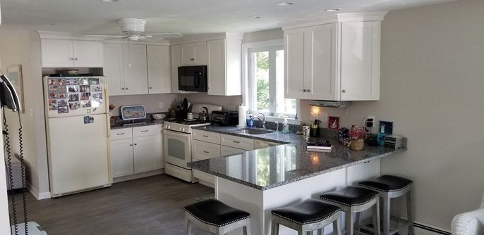 Interior, Kitchen, Recessed Lighting, Wood Texture Flooring