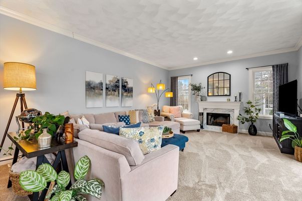 Fireplace, Interior, Living room, Recessed Lighting