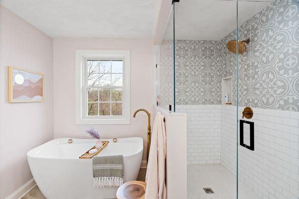 Bathroom, Free Standing Baths, Glass Shower, Interior