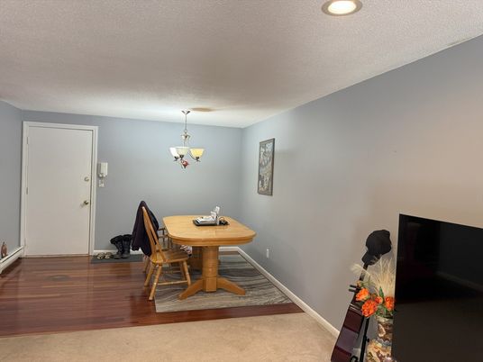 Chandelier, Dining room, Interior, Pendant Lights, Recessed Lighting, Wood Texture Flooring