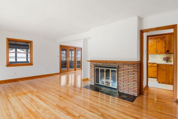 Empty room, Fireplace, Interior, Wood Texture Flooring