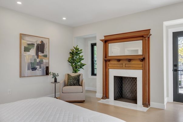 Bedroom, Fireplace, Interior, Recessed Lighting