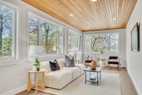 Interior, Living room, Recessed Lighting, Wooden Ceilings, Wood Texture Flooring