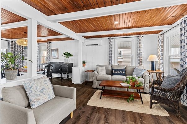 Interior, Living room, Recessed Lighting, Wooden Ceilings, Wood Texture Flooring