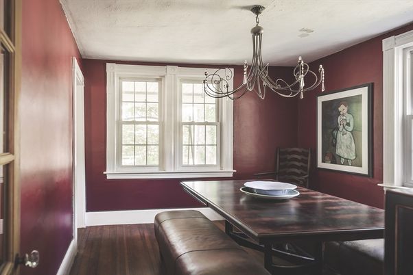 Chandelier, Dining room, Interior, Wood Texture Flooring