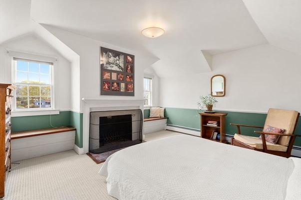 Bedroom, Fireplace, Interior