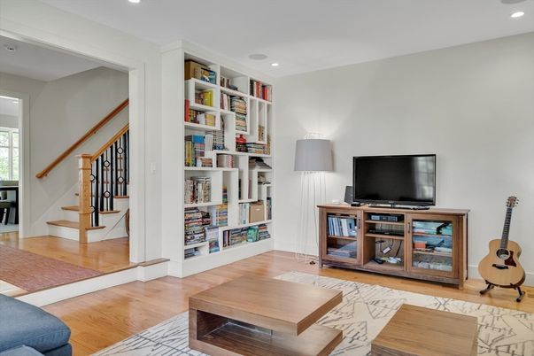 Interior, Marble, Recessed Lighting, Wood Texture Flooring