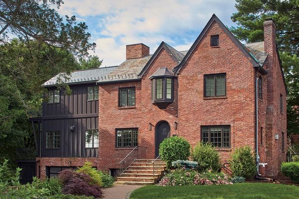 Exterior, Facade, Brick Facade, Tudor Revival