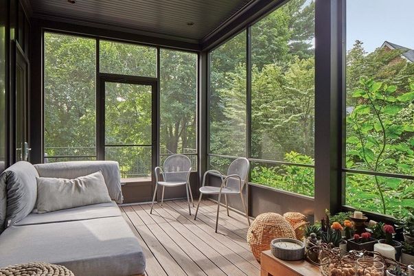 Interior, Sun Room, Wood Texture Flooring