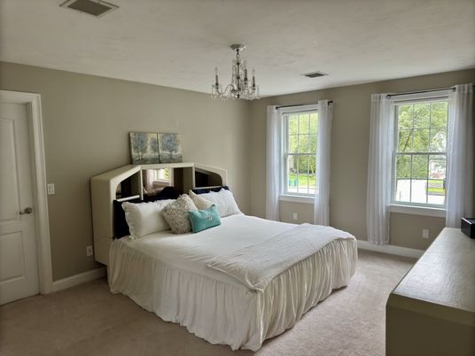 Bedroom, Chandelier, Interior