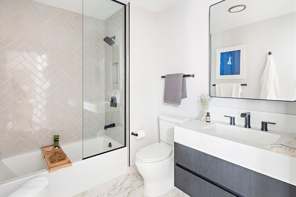 Bathroom, Glass Shower, Interior, Marble