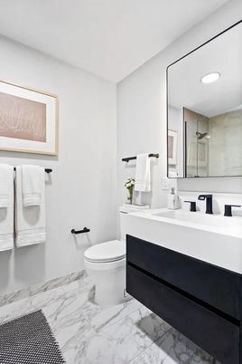 Bathroom, Interior, Marble, Recessed Lighting
