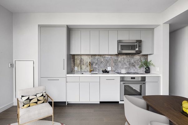 Interior, Kitchen, Stainless Steel Appliances, Wood Texture Flooring