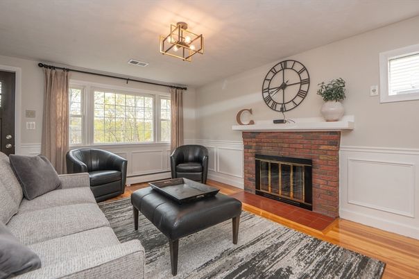Fireplace, Interior, Living room, Wood Texture Flooring