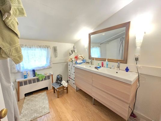 Bathroom, Dual Sink Vanities, Interior, Wood Texture Flooring