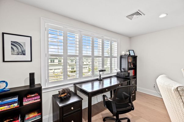 Home Office, Interior, Recessed Lighting, Wood Texture Flooring