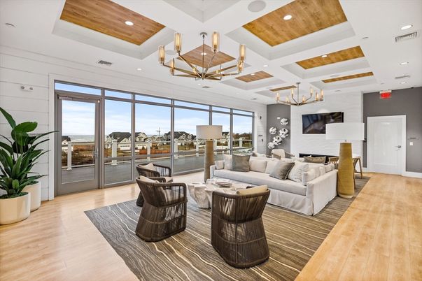 Chandelier, Interior, Living room, Pendant Lights, Recessed Lighting, Wooden Ceilings, Wood Texture Flooring