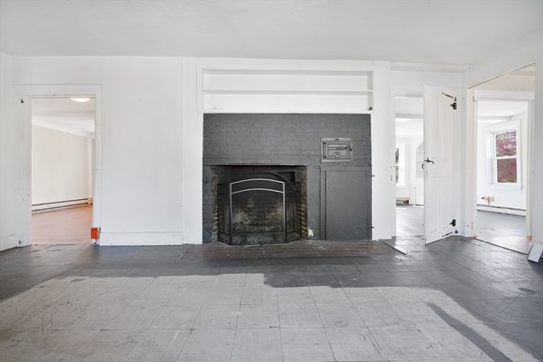 Fireplace, Interior, Wood Texture Flooring