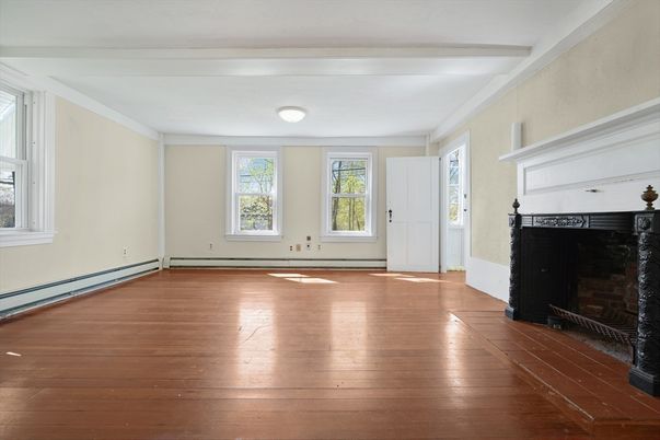 Empty room, Fireplace, Interior, Wood Texture Flooring
