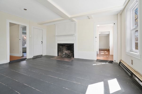Empty room, Fireplace, Interior, Wood Texture Flooring