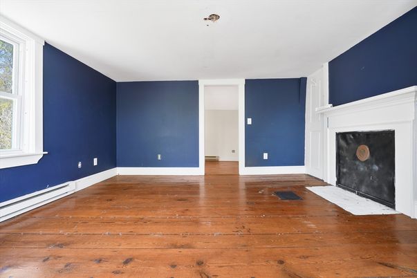 Empty room, Fireplace, Interior, Wood Texture Flooring