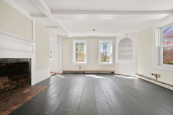 Empty room, Fireplace, Interior, Wood Texture Flooring