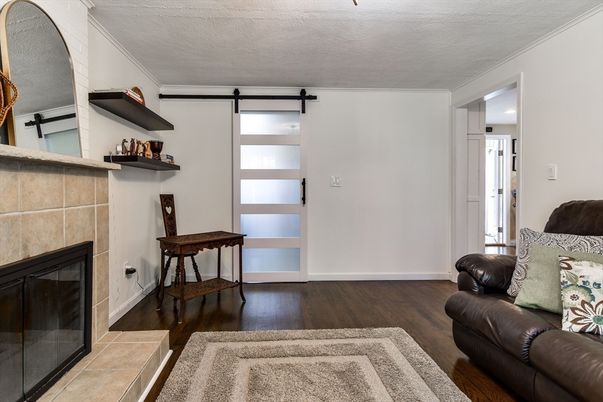 Fireplace, Interior, Wood Texture Flooring