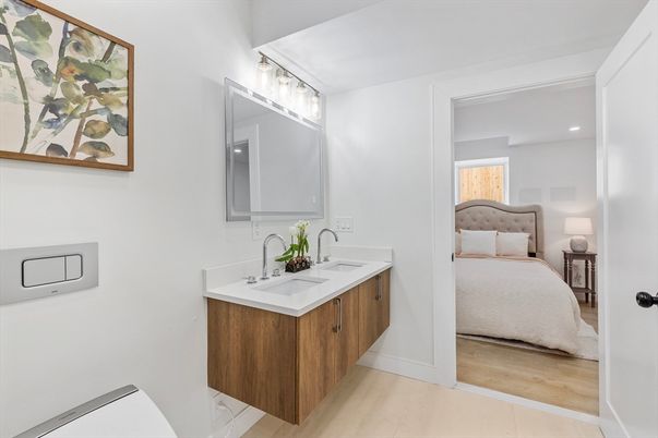 Bathroom, Bedroom, Interior, Recessed Lighting, Wood Texture Flooring