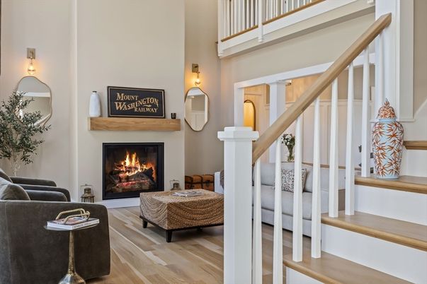 Fireplace, Interior, Wood Texture Flooring