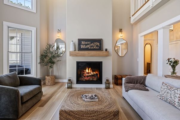 Fireplace, Interior, Living room, Wood Texture Flooring