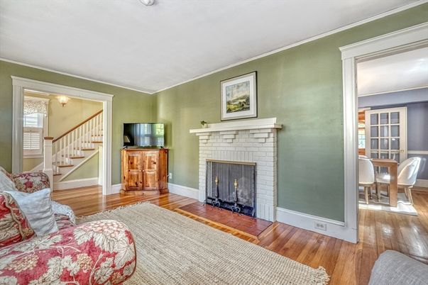 Fireplace, Interior, Wood Texture Flooring