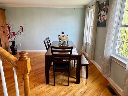 Dining room, Interior, Wood Texture Flooring