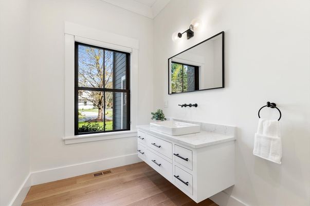 Bathroom, Dual Sink Vanities, Interior, Wood Texture Flooring