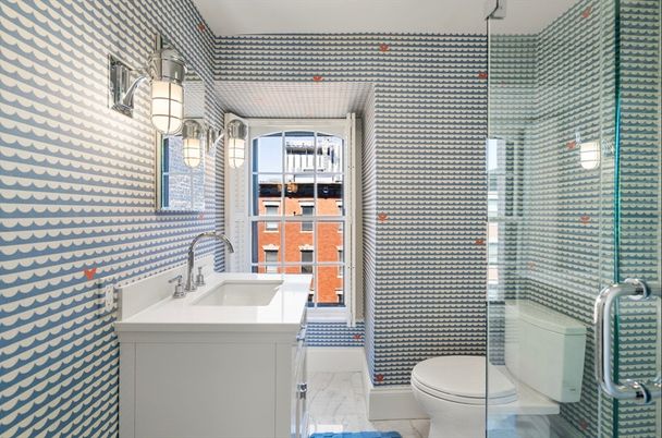 Bathroom, Glass Shower, Interior, Marble