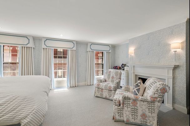 Bedroom, Fireplace, Interior, Recessed Lighting
